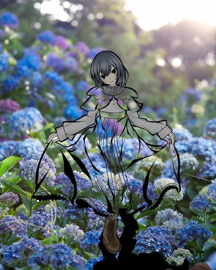 Japanese Artist Fills In Their Anime-Inspired Cutouts With Their Surroundings (100 Pics) Japanese Artist Fills In Their Anime-Inspired Cutouts With Their Surroundings (100 Pics)
