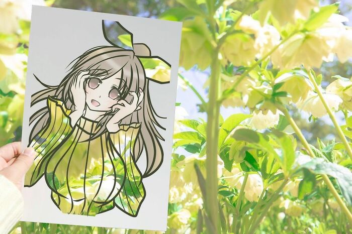 Japanese Artist Fills In Their Anime-Inspired Cutouts With Their Surroundings (100 Pics) Japanese Artist Fills In Their Anime-Inspired Cutouts With Their Surroundings (100 Pics)