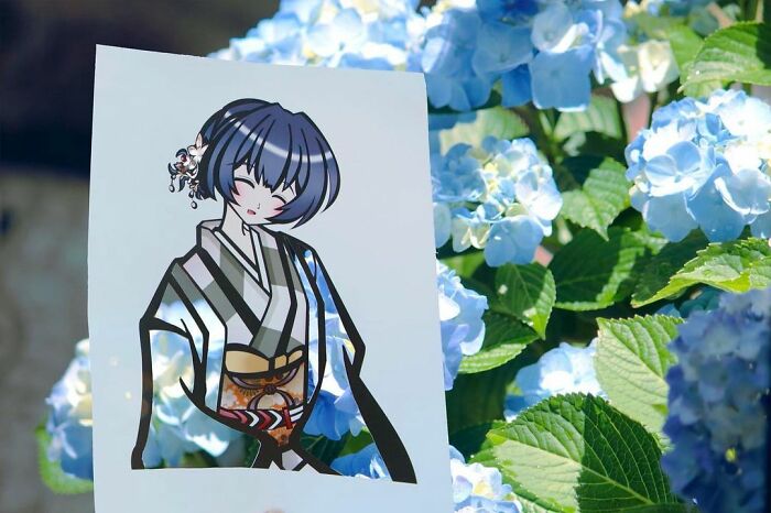 Japanese Artist Fills In Their Anime-Inspired Cutouts With Their Surroundings (100 Pics) Japanese Artist Fills In Their Anime-Inspired Cutouts With Their Surroundings (100 Pics)
