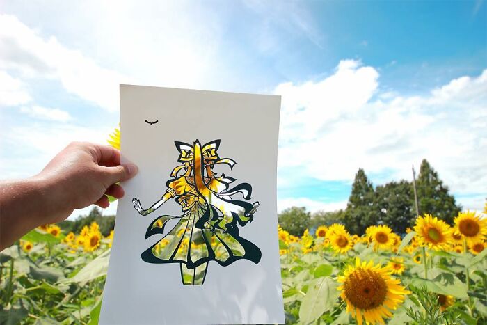 Japanese Artist Fills In Their Anime-Inspired Cutouts With Their Surroundings (100 Pics) Japanese Artist Fills In Their Anime-Inspired Cutouts With Their Surroundings (100 Pics)