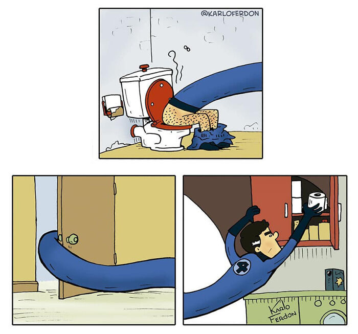 Artist Shows The Not-So-Glamorous Daily Life Of Superheroes (50 Comics) Artist Shows The Not-So-Glamorous Daily Life Of Superheroes (50 Comics)