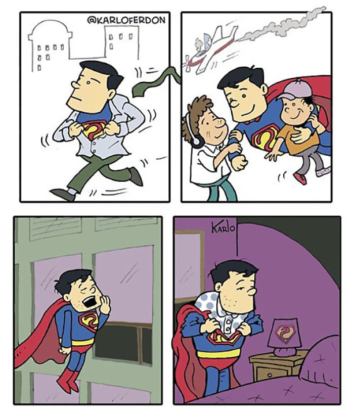 Artist Shows The Not-So-Glamorous Daily Life Of Superheroes (50 Comics) Artist Shows The Not-So-Glamorous Daily Life Of Superheroes (50 Comics)