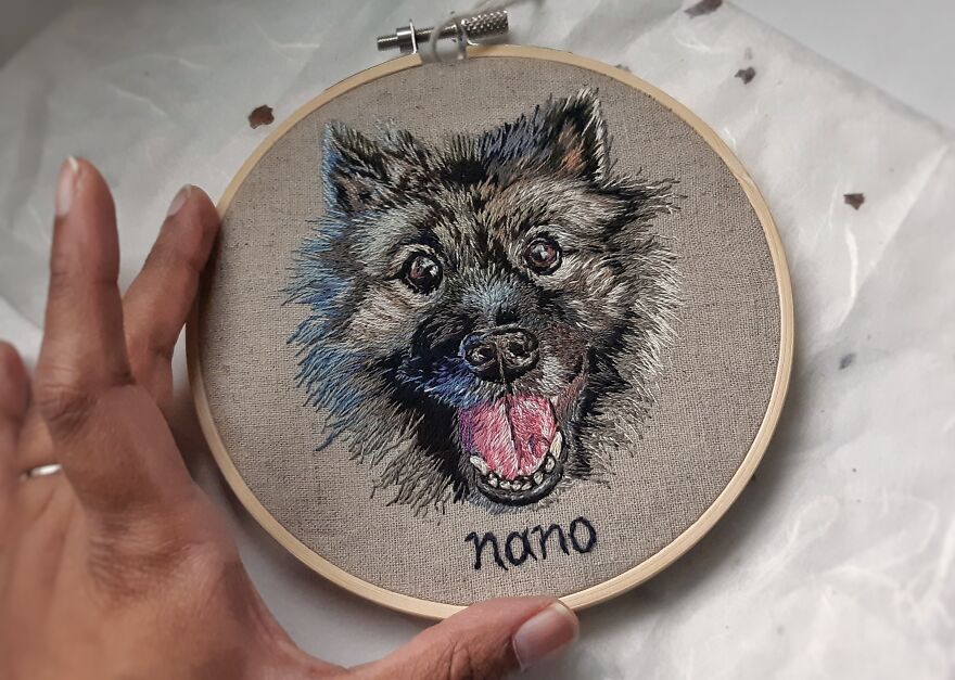 I Made My First Pet Embroidery Of Our Family Dog Who Passed Away For My Mom In 2018, Now I Make Them Professionally I Made My First Pet Embroidery Of Our Family Dog Who Passed Away For My Mom In 2018, Now I Make Them Professionally