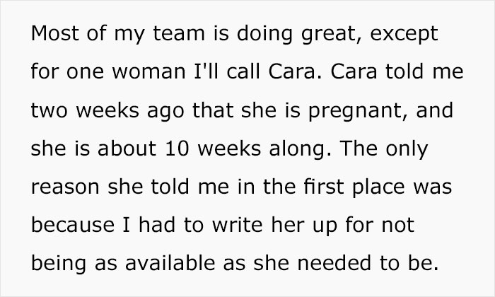 ‘Not Available For Calls During Off Hours’: Manager Is Puzzled Whether He Was Right To Scold A Pregnant Woman For ‘Slacking’ ‘Not Available For Calls During Off Hours’: Manager Is Puzzled Whether He Was Right To Scold A Pregnant Woman For ‘Slacking’