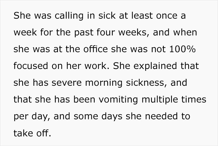 ‘Not Available For Calls During Off Hours’: Manager Is Puzzled Whether He Was Right To Scold A Pregnant Woman For ‘Slacking’ ‘Not Available For Calls During Off Hours’: Manager Is Puzzled Whether He Was Right To Scold A Pregnant Woman For ‘Slacking’