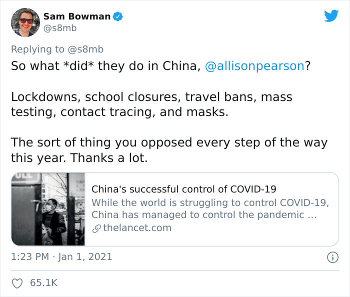This “Takedown” Of Allison Pearson’s Question About Wuhan Is Going Viral This “Takedown” Of Allison Pearson’s Question About Wuhan Is Going Viral