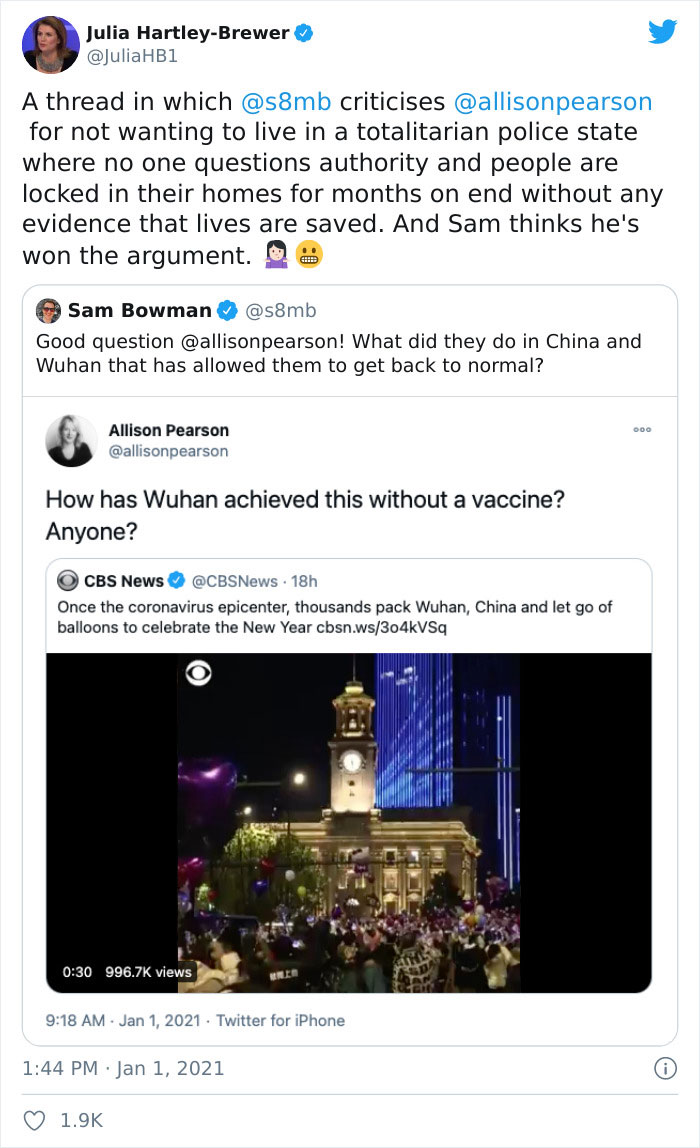 This “Takedown” Of Allison Pearson’s Question About Wuhan Is Going Viral This “Takedown” Of Allison Pearson’s Question About Wuhan Is Going Viral