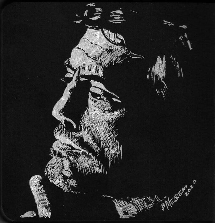 My Daughter Got Me A Black Sketchbook A Couple Of Months Ago, Here Are 47 White Pen Drawings That I Made My Daughter Got Me A Black Sketchbook A Couple Of Months Ago, Here Are 47 White Pen Drawings That I Made