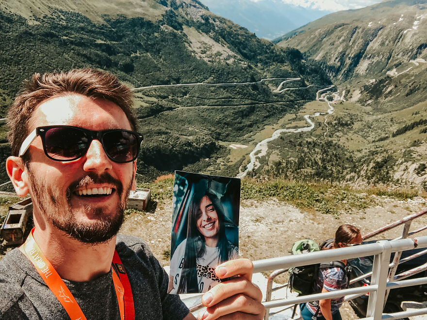 My Girlfriend Couldn’t Join Me On A Trip To Europe Last Year, So I Printed A Few Of Her Photos And Took Selfies Everywhere (32 Pics) My Girlfriend Couldn’t Join Me On A Trip To Europe Last Year, So I Printed A Few Of Her Photos And Took Selfies Everywhere (32 Pics)