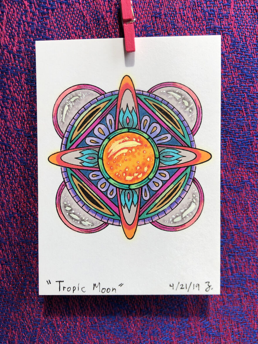 Here Are My Jeweled Doodles Drawn With Pen And Marker (32 Pics)