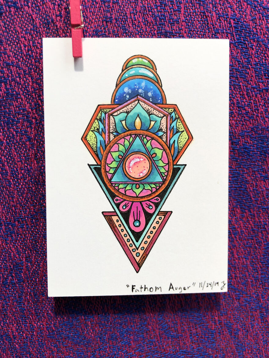 Here Are My Jeweled Doodles Drawn With Pen And Marker (32 Pics)