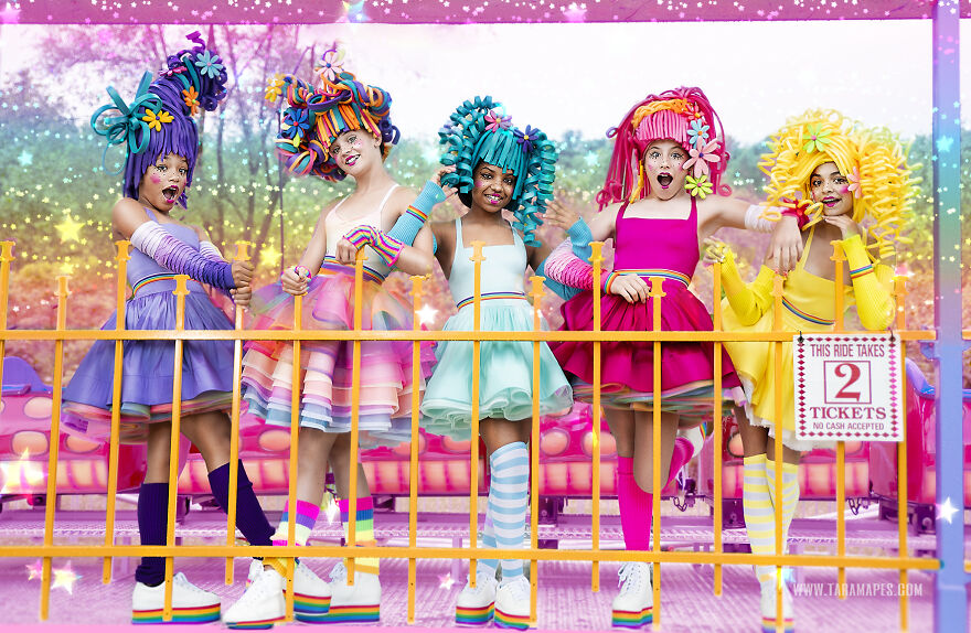 I Created Foam Wigs And Shot At An Empty Carnival To Create This Colorful Carnival Photoshoot I Created Foam Wigs And Shot At An Empty Carnival To Create This Colorful Carnival Photoshoot
