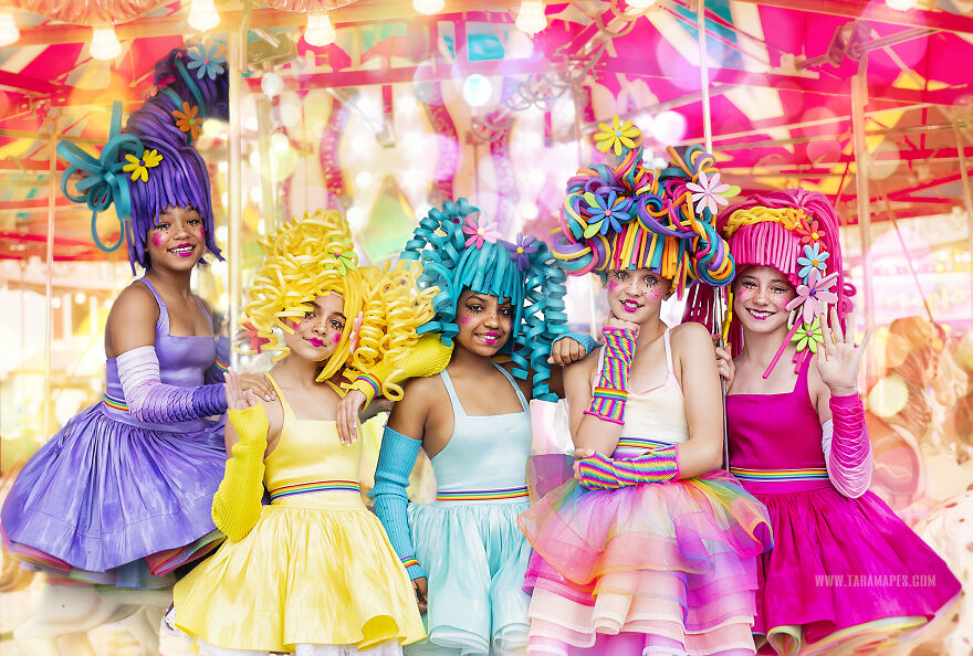 I Created Foam Wigs And Shot At An Empty Carnival To Create This Colorful Carnival Photoshoot I Created Foam Wigs And Shot At An Empty Carnival To Create This Colorful Carnival Photoshoot