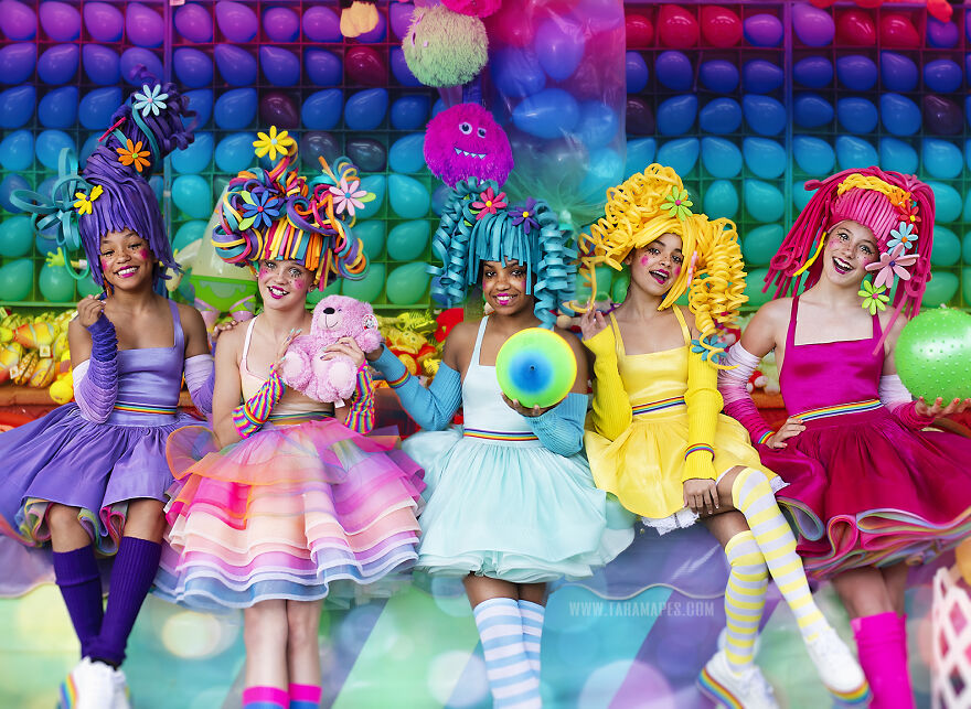 I Created Foam Wigs And Shot At An Empty Carnival To Create This Colorful Carnival Photoshoot I Created Foam Wigs And Shot At An Empty Carnival To Create This Colorful Carnival Photoshoot