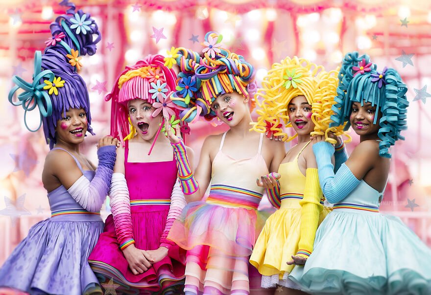 I Created Foam Wigs And Shot At An Empty Carnival To Create This Colorful Carnival Photoshoot I Created Foam Wigs And Shot At An Empty Carnival To Create This Colorful Carnival Photoshoot