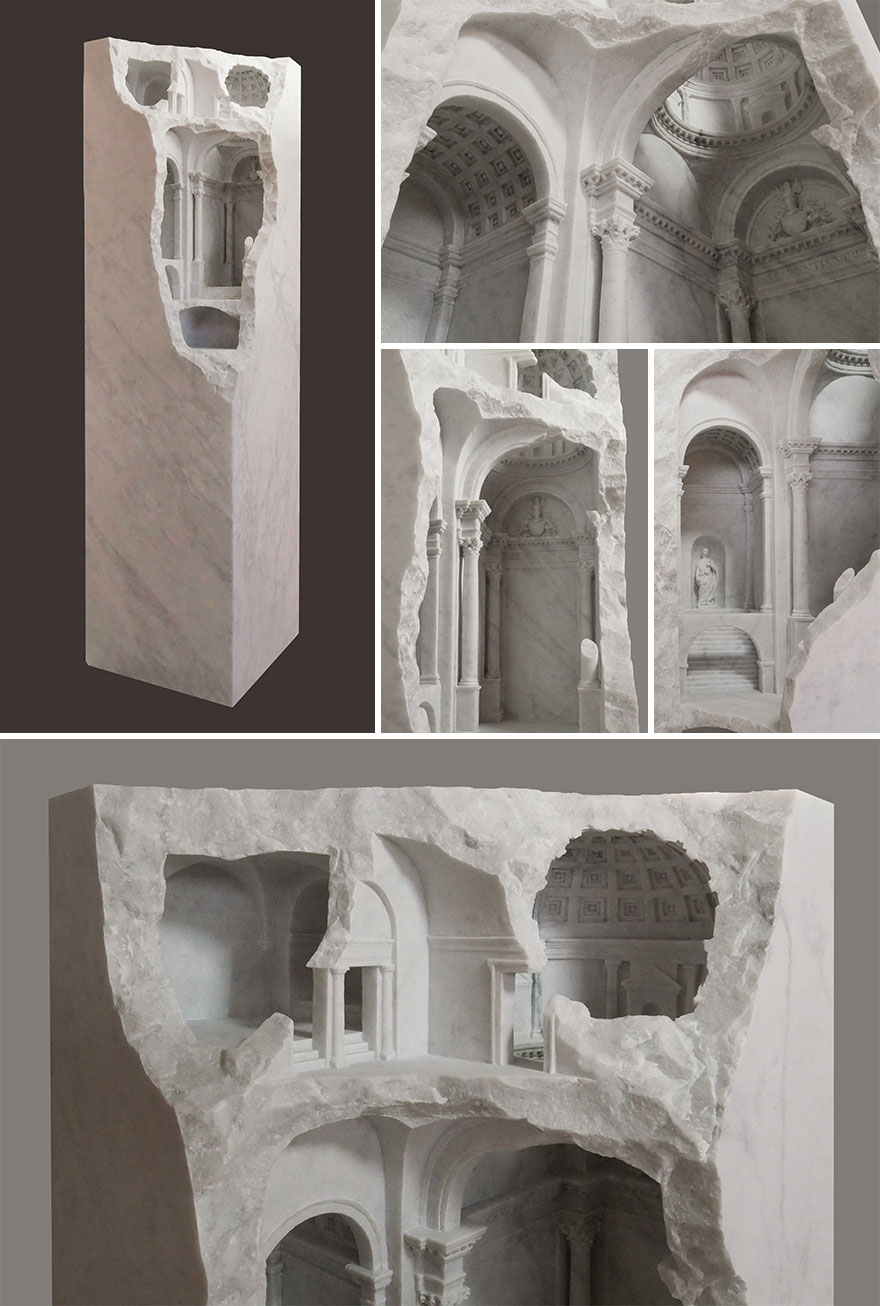 Artist Sculpts Incredible Architectural Spaces That Are Carved Into Marble And Stone (30 New Pics) Artist Sculpts Incredible Architectural Spaces That Are Carved Into Marble And Stone (30 New Pics)