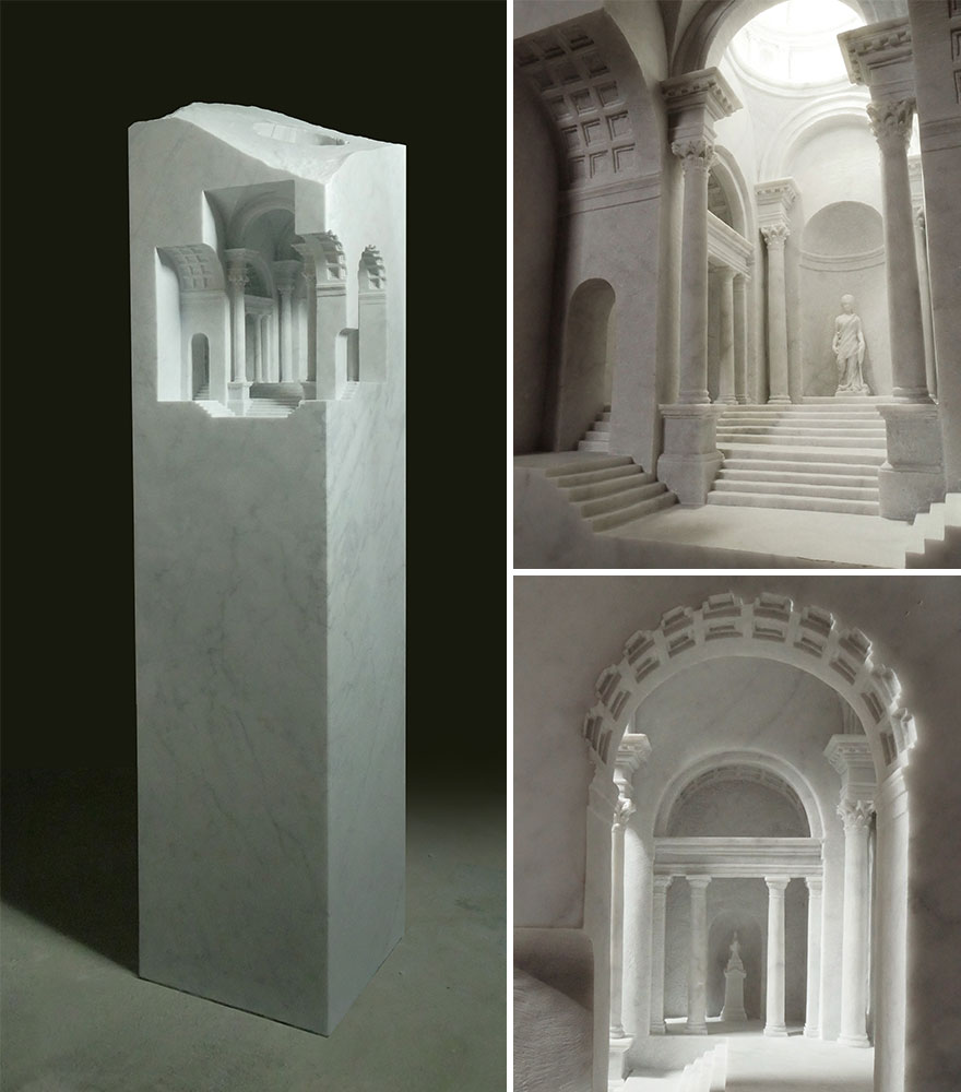 Artist Sculpts Incredible Architectural Spaces That Are Carved Into Marble And Stone (30 New Pics) Artist Sculpts Incredible Architectural Spaces That Are Carved Into Marble And Stone (30 New Pics)