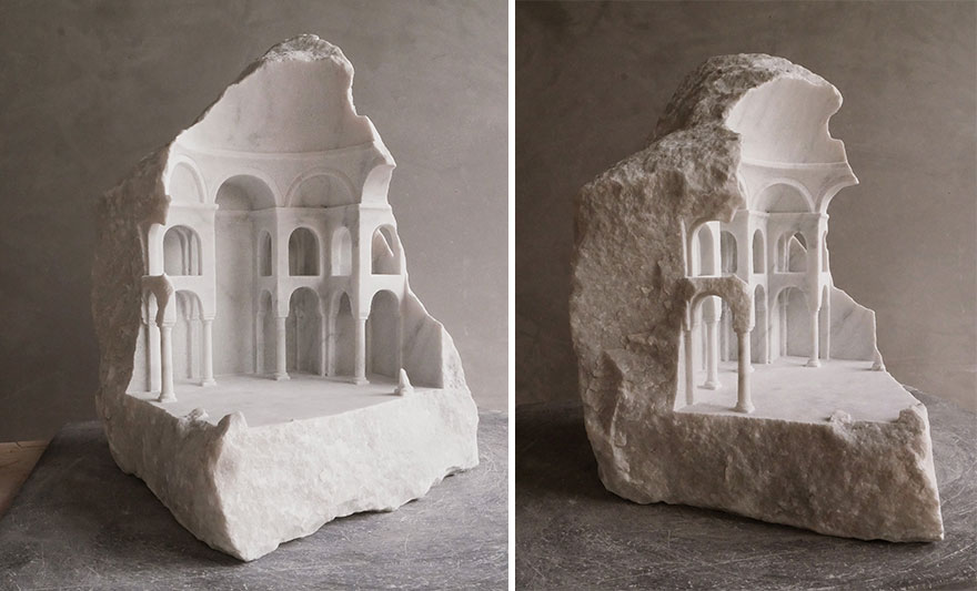 Artist Sculpts Incredible Architectural Spaces That Are Carved Into Marble And Stone (30 New Pics) Artist Sculpts Incredible Architectural Spaces That Are Carved Into Marble And Stone (30 New Pics)