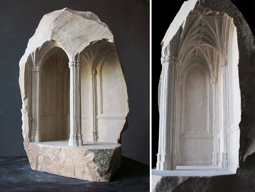 Artist Sculpts Incredible Architectural Spaces That Are Carved Into Marble And Stone (30 New Pics) Artist Sculpts Incredible Architectural Spaces That Are Carved Into Marble And Stone (30 New Pics)