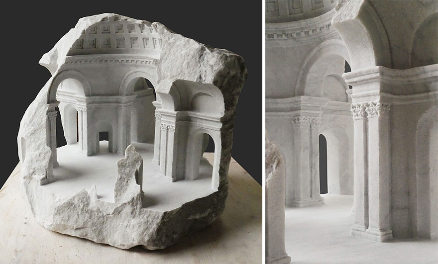Artist Sculpts Incredible Architectural Spaces That Are Carved Into Marble And Stone (30 New Pics) Artist Sculpts Incredible Architectural Spaces That Are Carved Into Marble And Stone (30 New Pics)