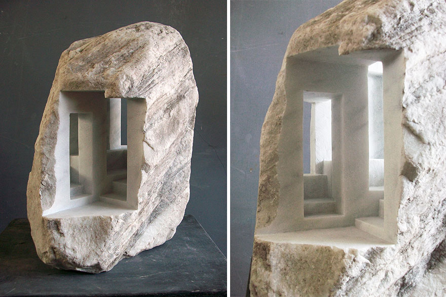 Artist Sculpts Incredible Architectural Spaces That Are Carved Into Marble And Stone (30 New Pics) Artist Sculpts Incredible Architectural Spaces That Are Carved Into Marble And Stone (30 New Pics)