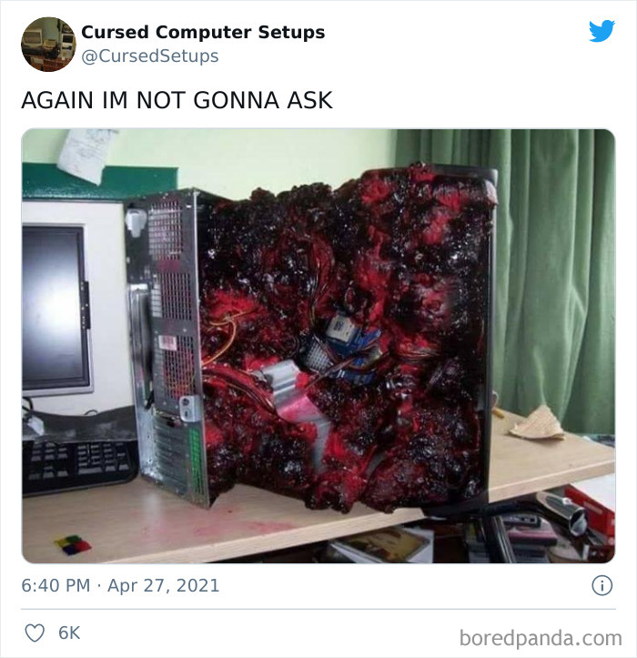 30 Times People Had Such Terrible Computer Setups, They Could Only Be Described As ‘Cursed’, As Shared By This Twitter Account 30 Times People Had Such Terrible Computer Setups, They Could Only Be Described As ‘Cursed’, As Shared By This Twitter Account