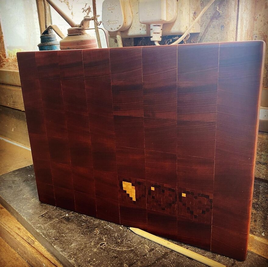 My Geeky 8 Bit End Grain Board