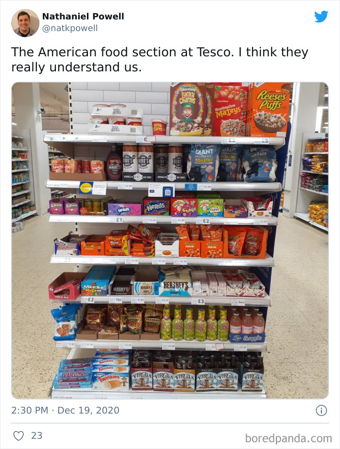 What The “American Food” Section Looks Like In Different Countries What The “American Food” Section Looks Like In Different Countries