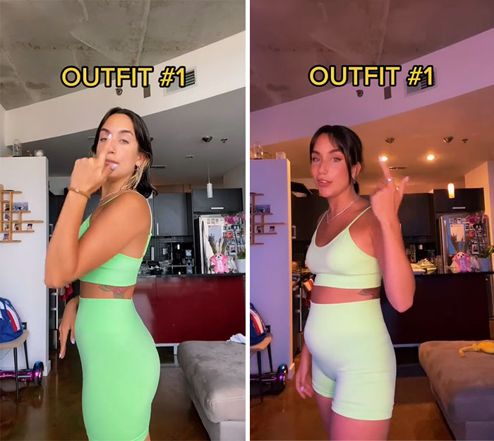 Woman Goes Viral For Her Demonstration Of How Eating Affects The Way You Look In Different Outfits Woman Goes Viral For Her Demonstration Of How Eating Affects The Way You Look In Different Outfits