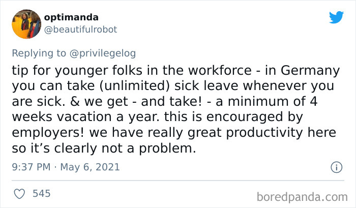 Person Encourages Young People To Not Take Paid Time Off – Gets A Reality Check Person Encourages Young People To Not Take Paid Time Off – Gets A Reality Check