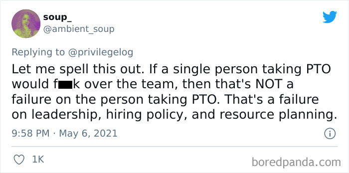Person Encourages Young People To Not Take Paid Time Off – Gets A Reality Check Person Encourages Young People To Not Take Paid Time Off – Gets A Reality Check