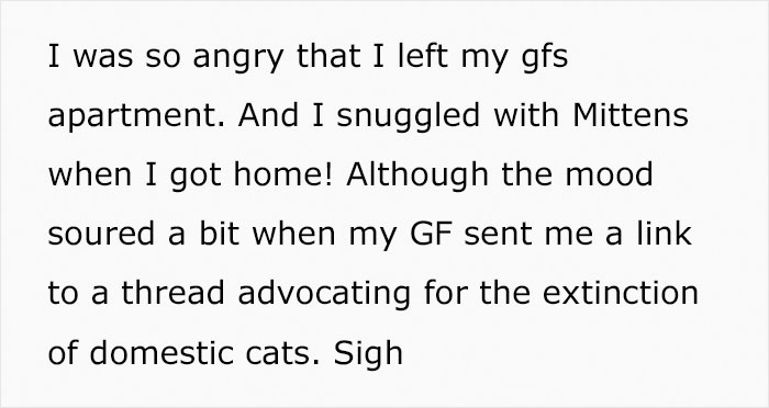 Man Gets An Ultimatum From His Vegan Girlfriend Who Demands He Give Away His Cat
