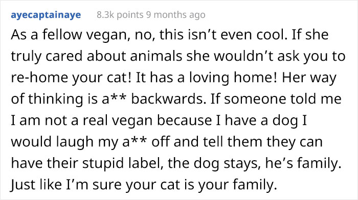 Man Gets An Ultimatum From His Vegan Girlfriend Who Demands He Give Away His Cat