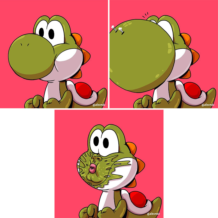 Artist ‘Uncovers’ The Disturbing Behind-The-Scenes Of Popular Characters (30 New Pics)