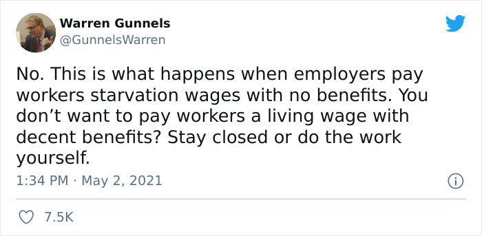 People On Twitter Are Debating About Minimum Wage And Working Conditions After A Post About Closed Fast-Food Place Goes Viral People On Twitter Are Debating About Minimum Wage And Working Conditions After A Post About Closed Fast-Food Place Goes Viral