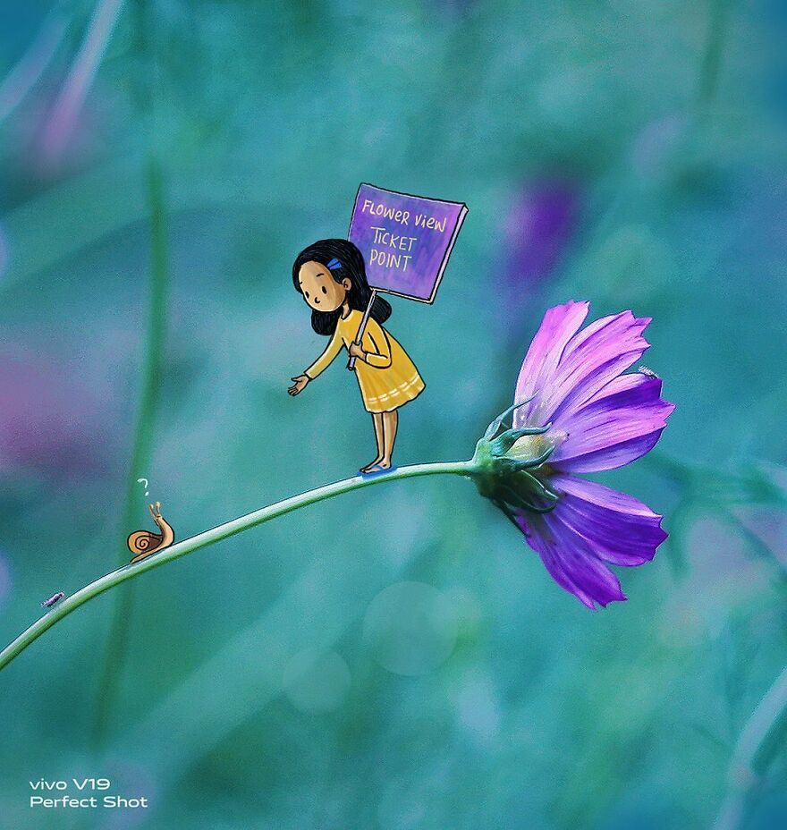 Indian Artist Creates A Little Girl Character To Give More Life To His Macro Photos And Instagram Loves It (17 Pics) Indian Artist Creates A Little Girl Character To Give More Life To His Macro Photos And Instagram Loves It (17 Pics)