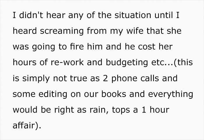 Man Sees His Wife Berating His Employee Who Made A Mistake, Reminds Her She’s “Not The Boss” And Tells Her To Leave