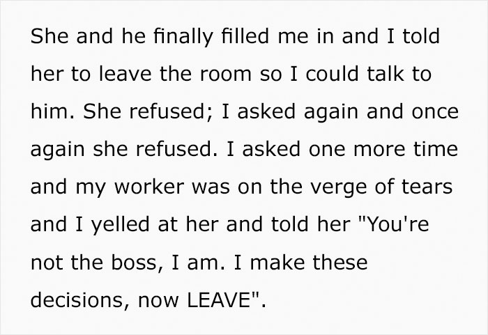 Man Sees His Wife Berating His Employee Who Made A Mistake, Reminds Her She’s “Not The Boss” And Tells Her To Leave