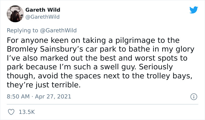 “This Week I Completed My Magnum Opus”: Guy Spends 6 Years Trying To Park In Every One Of 211 Spots At Local Supermarket “This Week I Completed My Magnum Opus”: Guy Spends 6 Years Trying To Park In Every One Of 211 Spots At Local Supermarket