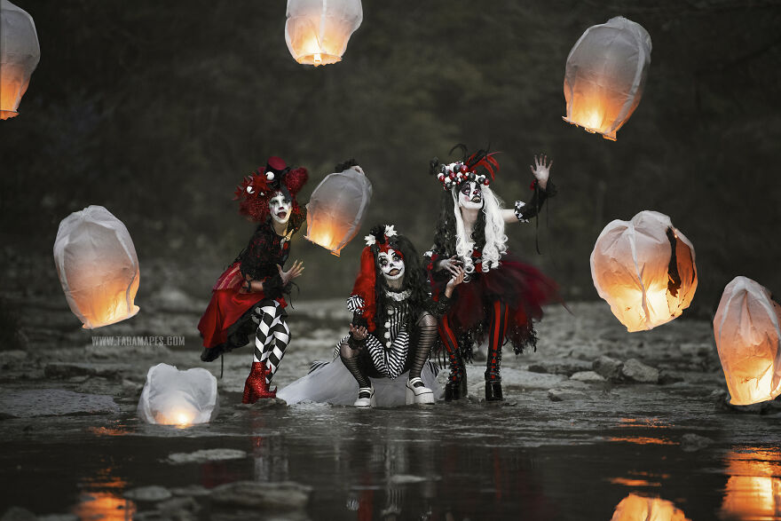 I Photographed A Dark Carnival Themed Photoshoot To Create Couture Clowns In Abandoned Creepy Nature (22 Pics)