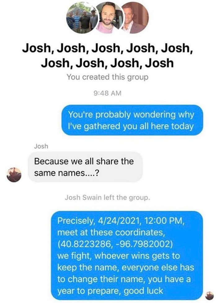 Dozens Of People Named Josh Join Friendly Battle For Naming Rights, Tumblr User Recaps It Dozens Of People Named Josh Join Friendly Battle For Naming Rights, Tumblr User Recaps It