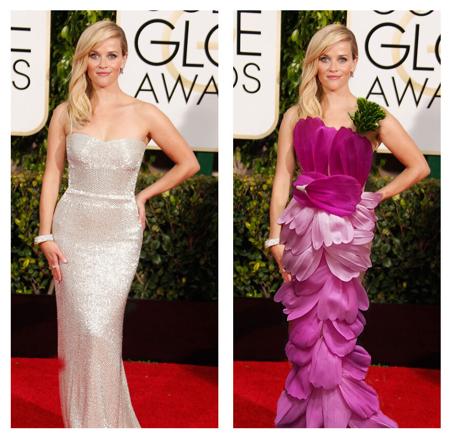 Recreating Celebrity Red Carpet Looks With Flowers