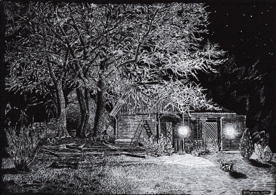 My White Gel Pen Drawings My White Gel Pen Drawings