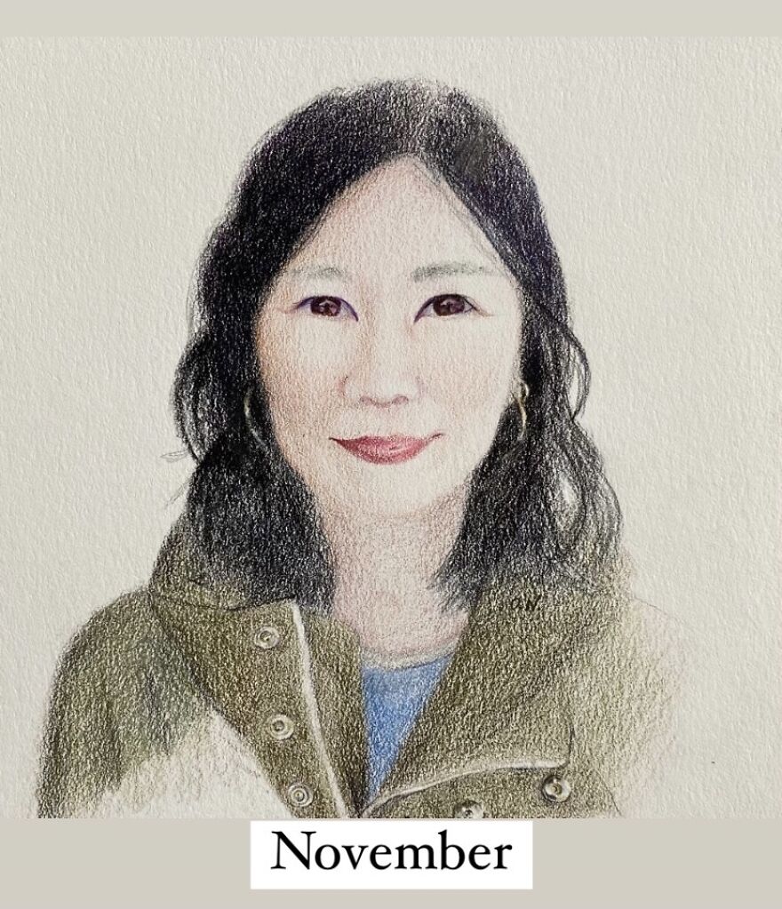 I Used Colored Pencils To Make 12 Portraits Of My Friends For A Whole Year