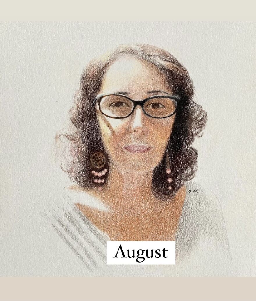 I Used Colored Pencils To Make 12 Portraits Of My Friends For A Whole Year