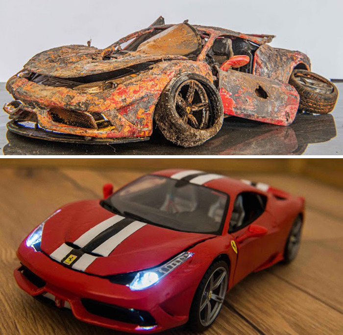 Artist Fully Restores Rusty And Abandoned Car Models, And Here Are His Best 17 Works Artist Fully Restores Rusty And Abandoned Car Models, And Here Are His Best 17 Works
