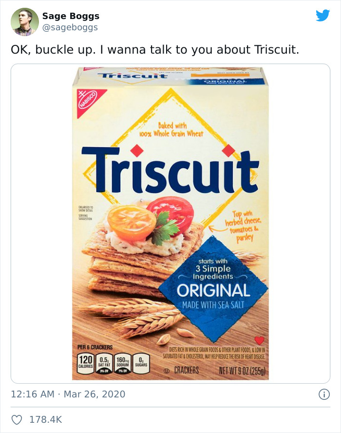 Cracker Brand “Triscuit” Rewarded Man For Explaining The Real Meaning Of Its Name Cracker Brand “Triscuit” Rewarded Man For Explaining The Real Meaning Of Its Name