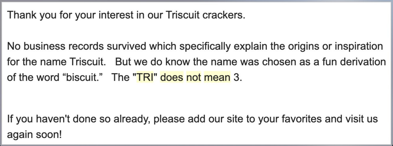 Cracker Brand “Triscuit” Rewarded Man For Explaining The Real Meaning Of Its Name