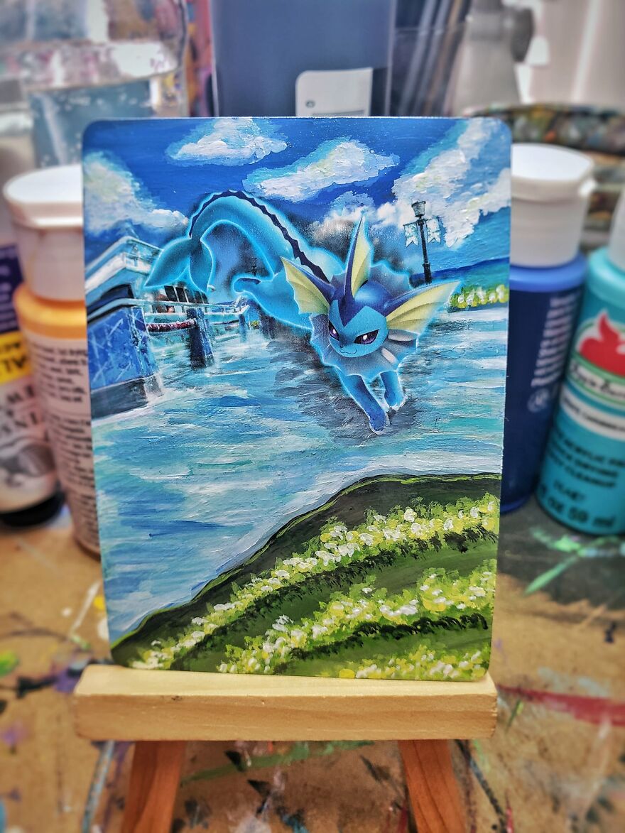 I Take Pokemon Cards And Redraw Them, Making Each One Into A Unique Painting (66 Pics) I Take Pokemon Cards And Redraw Them, Making Each One Into A Unique Painting (66 Pics)