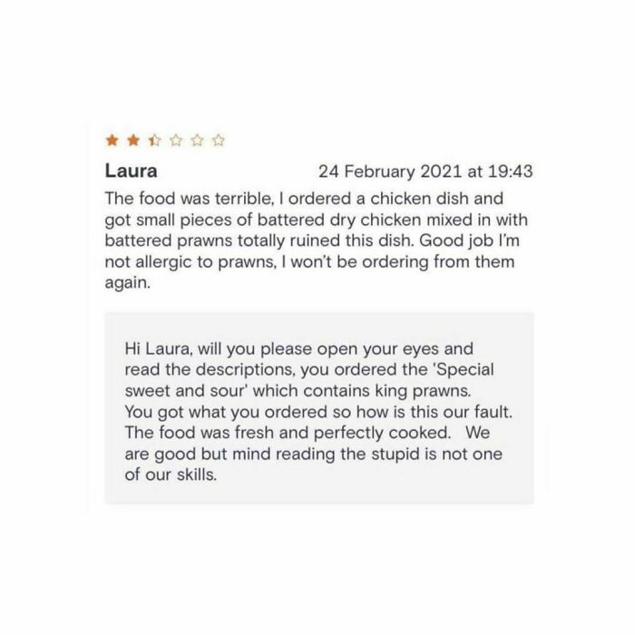 30 Times Restaurants Left Hilarious Replies Under Bad Reviews, Shared By This Instagram Page 30 Times Restaurants Left Hilarious Replies Under Bad Reviews, Shared By This Instagram Page